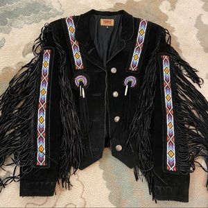 ✨Vintage Pioneer Suede Beaded Fringe Jacket